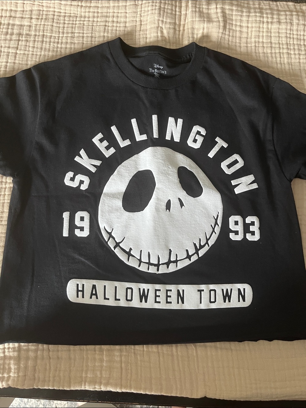 Disney Black & White Skellington Halloween Town T‑Shirt